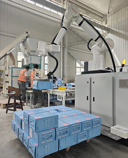 Gormeet automated cat litter production line in Shandong, China
